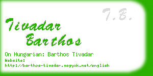 tivadar barthos business card